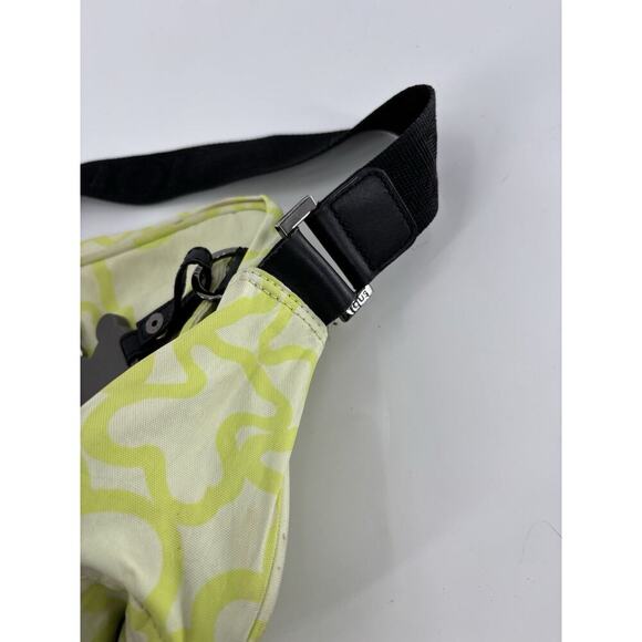Tous Crossbody Bag Lime Green White Kaos Messenger Nylon Zip Pockets Bear Charm - Picture 4 of 16